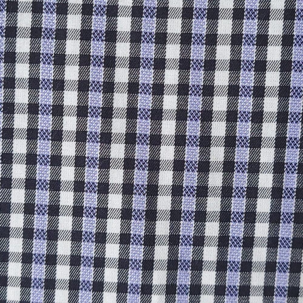 Peter Millar Check Dress Shirt Medium Blue Purple Preppy Business Casual - Picture 9 of 11
